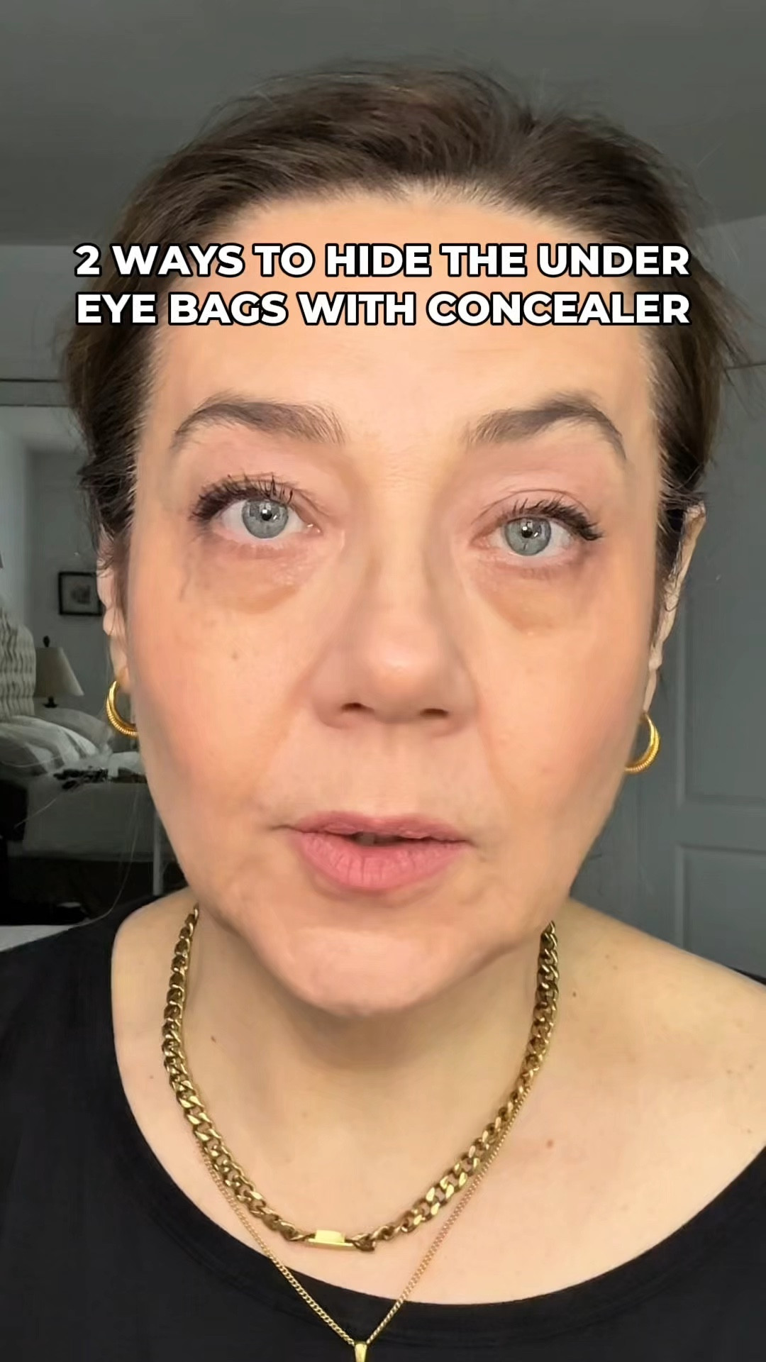 How to hide under eye bags. You can minimize them with the concealer. I am showing two ways to apply concealer under eyes. Second way would crease less and look more natural. But my best trick to hide my under eye bags is my glasses! 

Follow for more tips and tricks on beauty and style for women over 40. 

#LTKbeauty