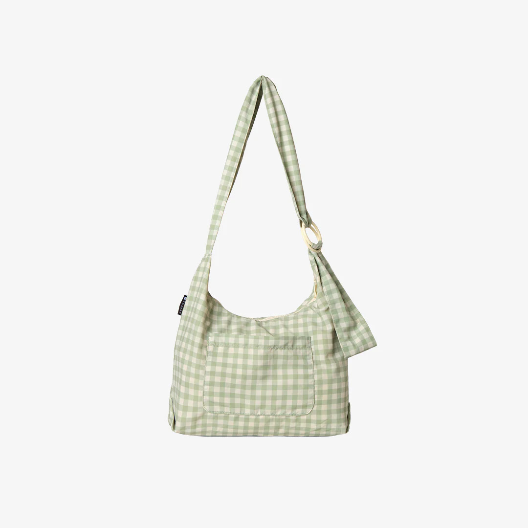 Green Gingham - Small Slouchy Shoulder Bag | Thread Wallets