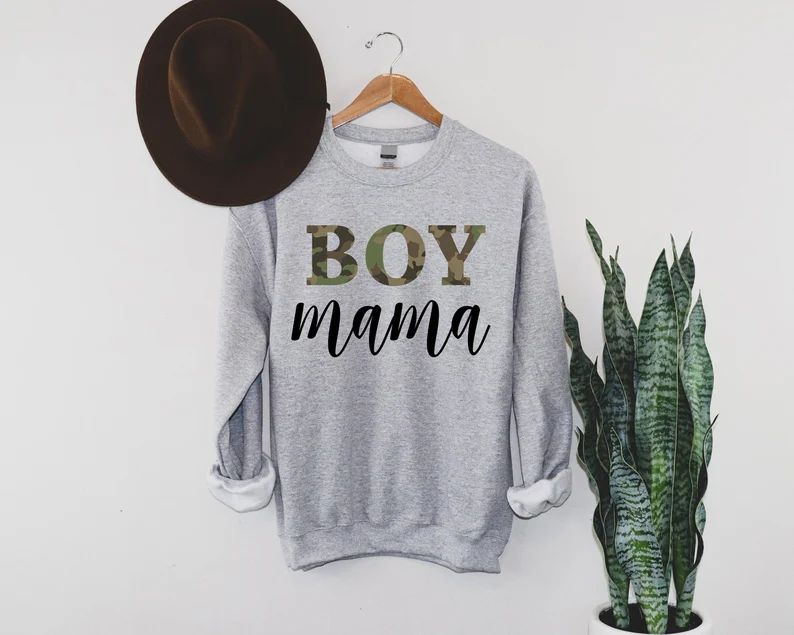 Women's Graphic Tees / Boy Mama Sweatshirt / Women's Clothing / Women's Sweatshirt / Camo / Mom L... | Etsy (US)