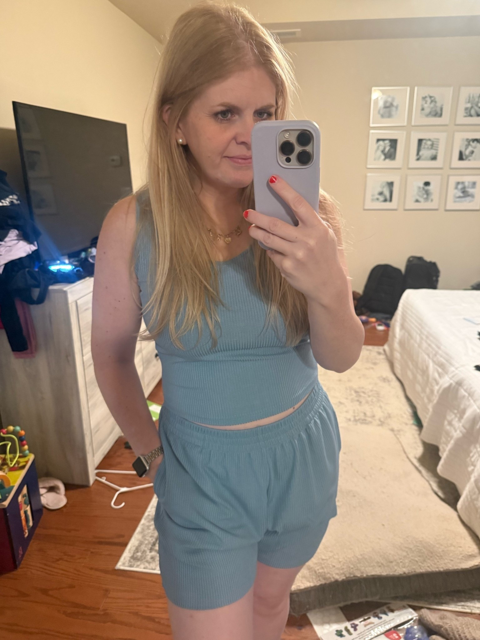 Blue two piece set

#LTKootd #LTKmomlife #LTKSeasonal