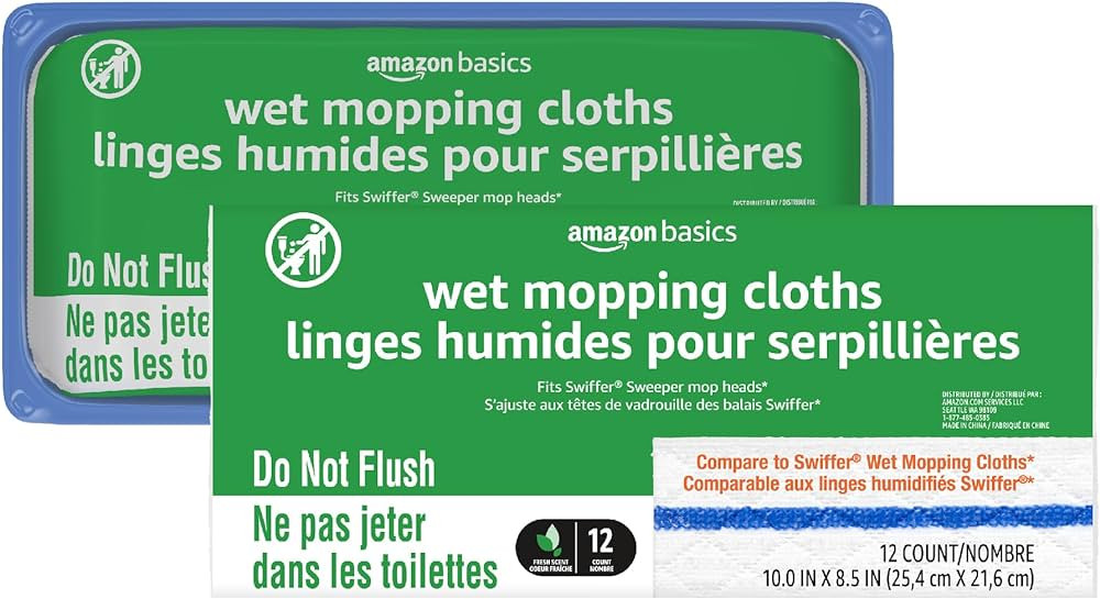 Amazon Basics Wet Mopping Cloth Refills, 24 Count (Fits Swiffer Sweeper Mop Heads) | Amazon (US)