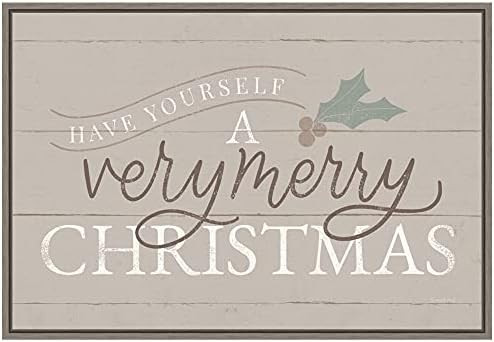 Vintage Christmas IV Neutral by Becky Thorns Framed Home Decor Canvas Wall Art | Amazon (US)