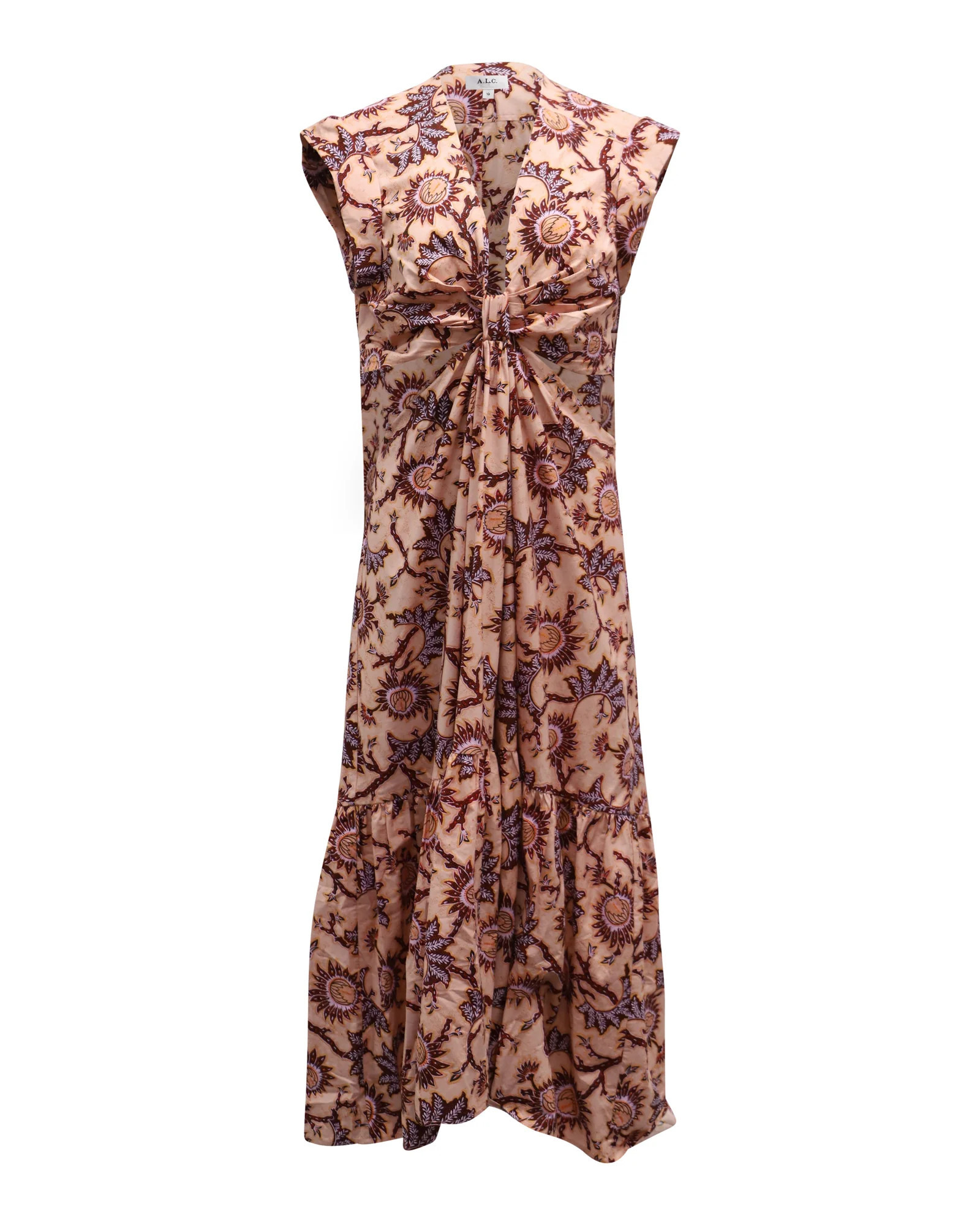 ALC Alexandria Cut Out Maxi Dress in Pink Cotton | Shop Simon