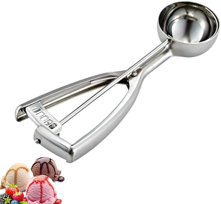 Large Cookie Scoop, Cupcake Scoop. 3 Tbsp / 45ml, 2 3/32 inches / 53 mm Ball, 18/8 Stainless Stee... | Amazon (US)