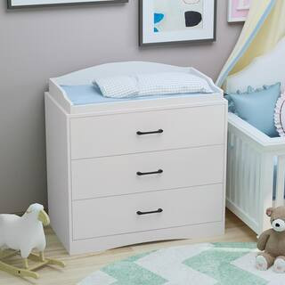 3-Drawer White Swatch Nursery Dressers Chest of Drawers Storage Organizer Cabinet 35.4 in. H x 35... | The Home Depot