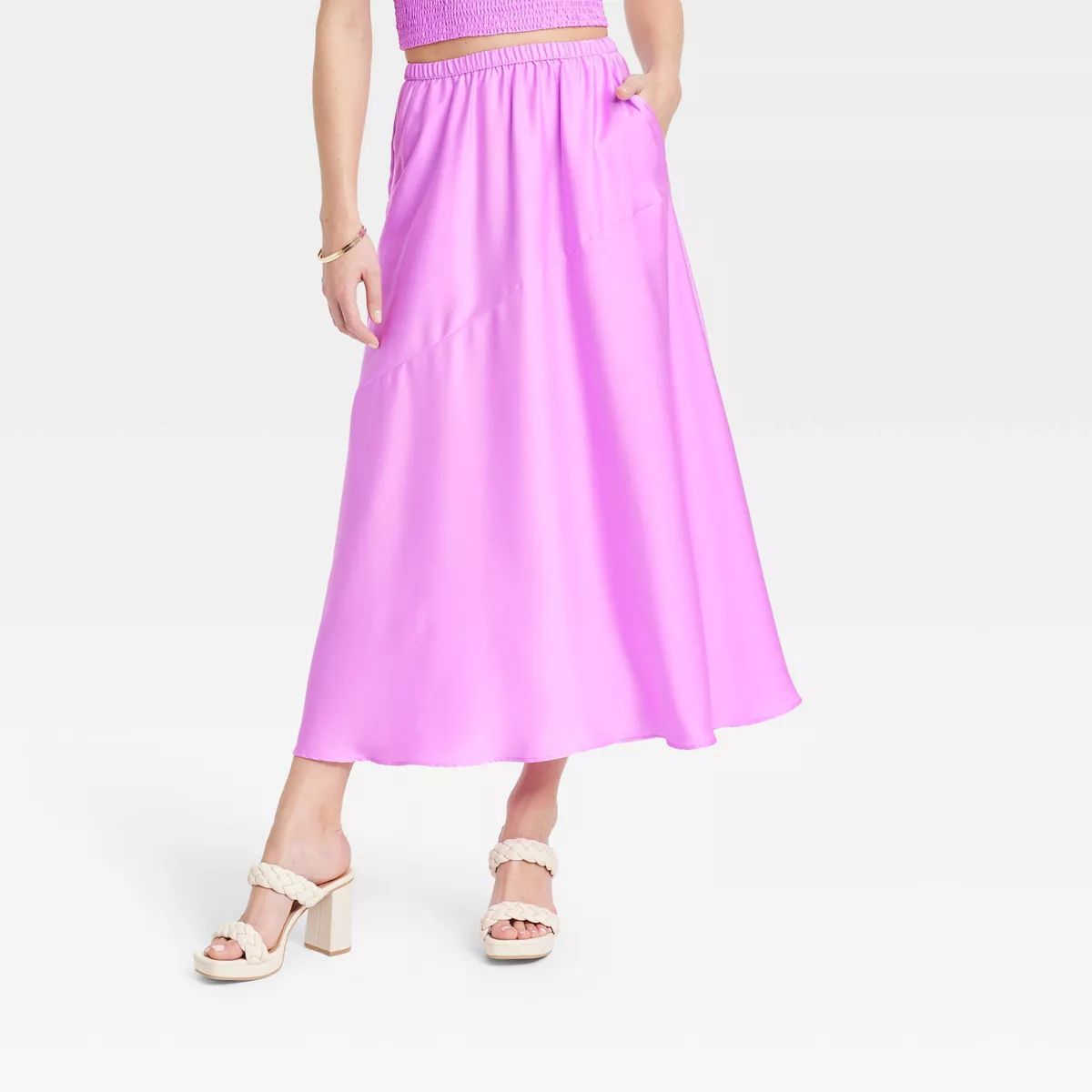 Women's Maxi A-Line Slip Skirt - A New Day™ Purple M | Target