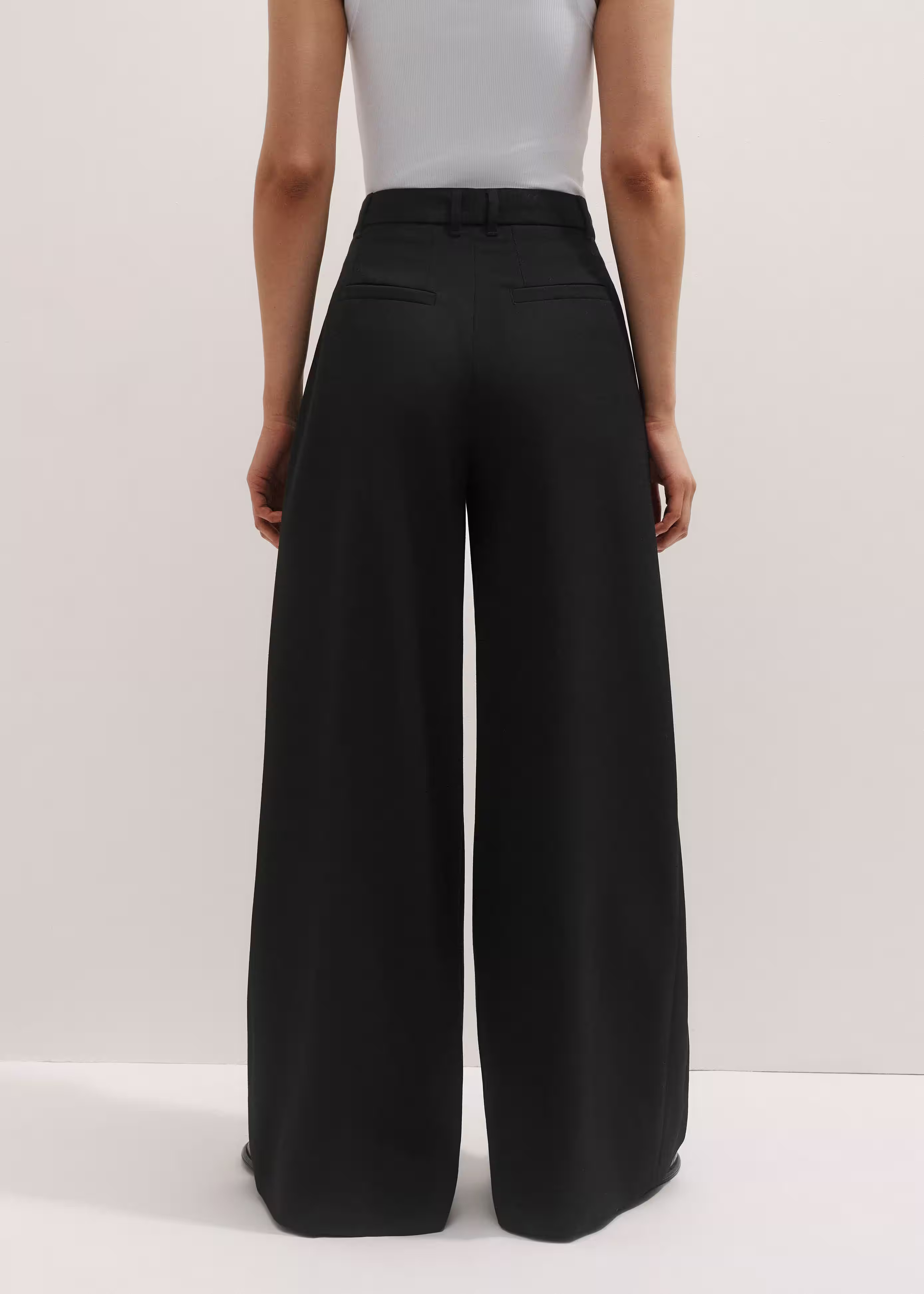 Wide-Leg Pleat Pant Wool Blend | ME+EM US