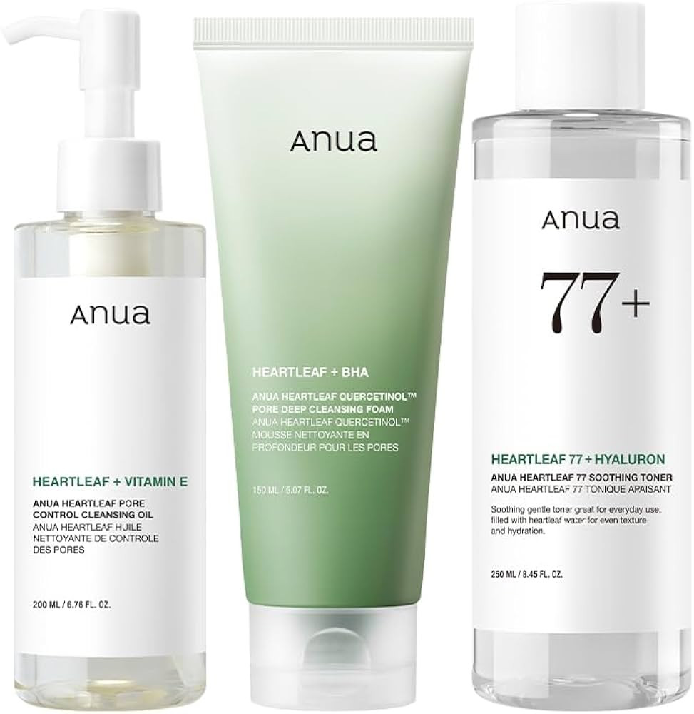 Anua Heartleaf Trio : Heartleaf Pore Control Cleansing Oil & Heartleaf Quercetinol Pore Deep Clea... | Amazon (US)