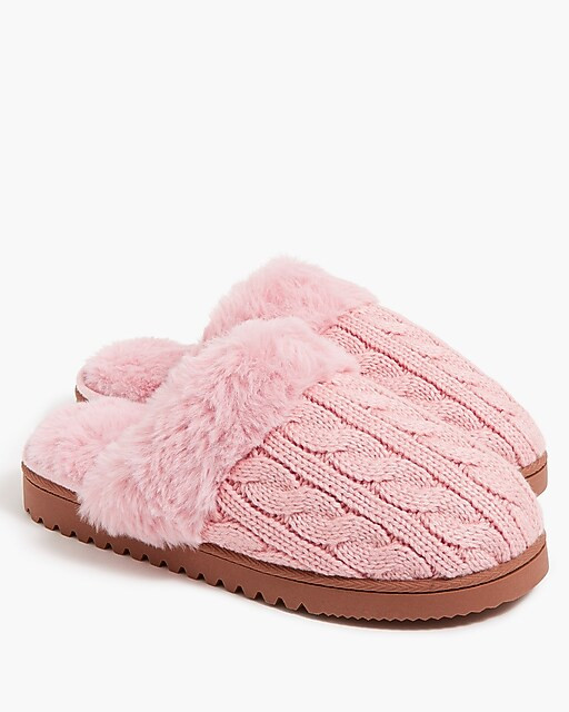 Cable-knit scuff slippers | J.Crew Factory