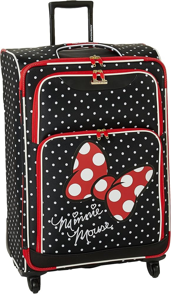 American Tourister Disney Softside Luggage with Spinner Wheels, Minnie Mouse Red Bow, Checked-Lar... | Amazon (US)