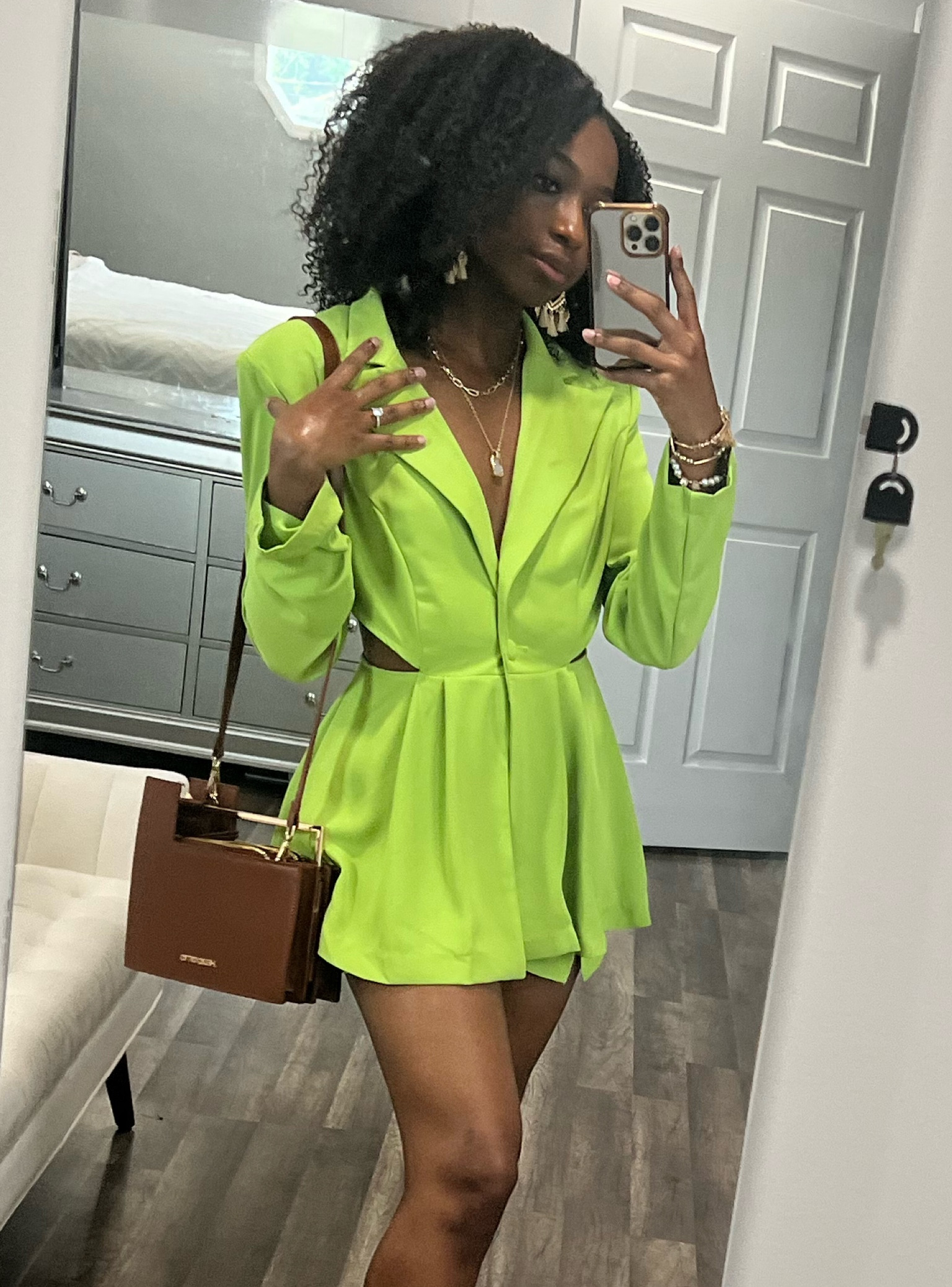 Super cute for spring/fall! Two piece, lapel neck cut out waist blazer and split hem shorts! & cute gold costume jewerly.

#LTKSpringSale #LTKSeasonal #LTKfindsunder50