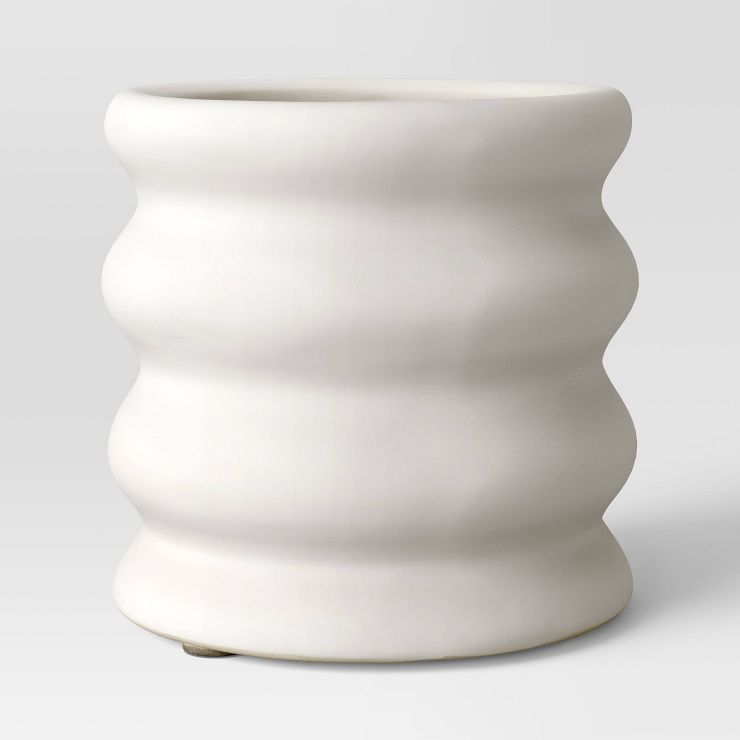 Earthernware Ribbed Indoor/Outdoor Planter White - Opalhouse™ designed with Jungalow™ | Target