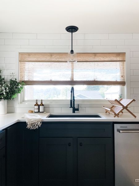 Planning the kitchen design in my new home & just might have to replicate this one I remodeled last year 🖤 the Black, white, and texture was everything! 

Ps. Those woven wood shades have major Black Friday markdowns! I chose Kula Sandy Beach 🏝️ 



#LTKhome #LTKsalealert
