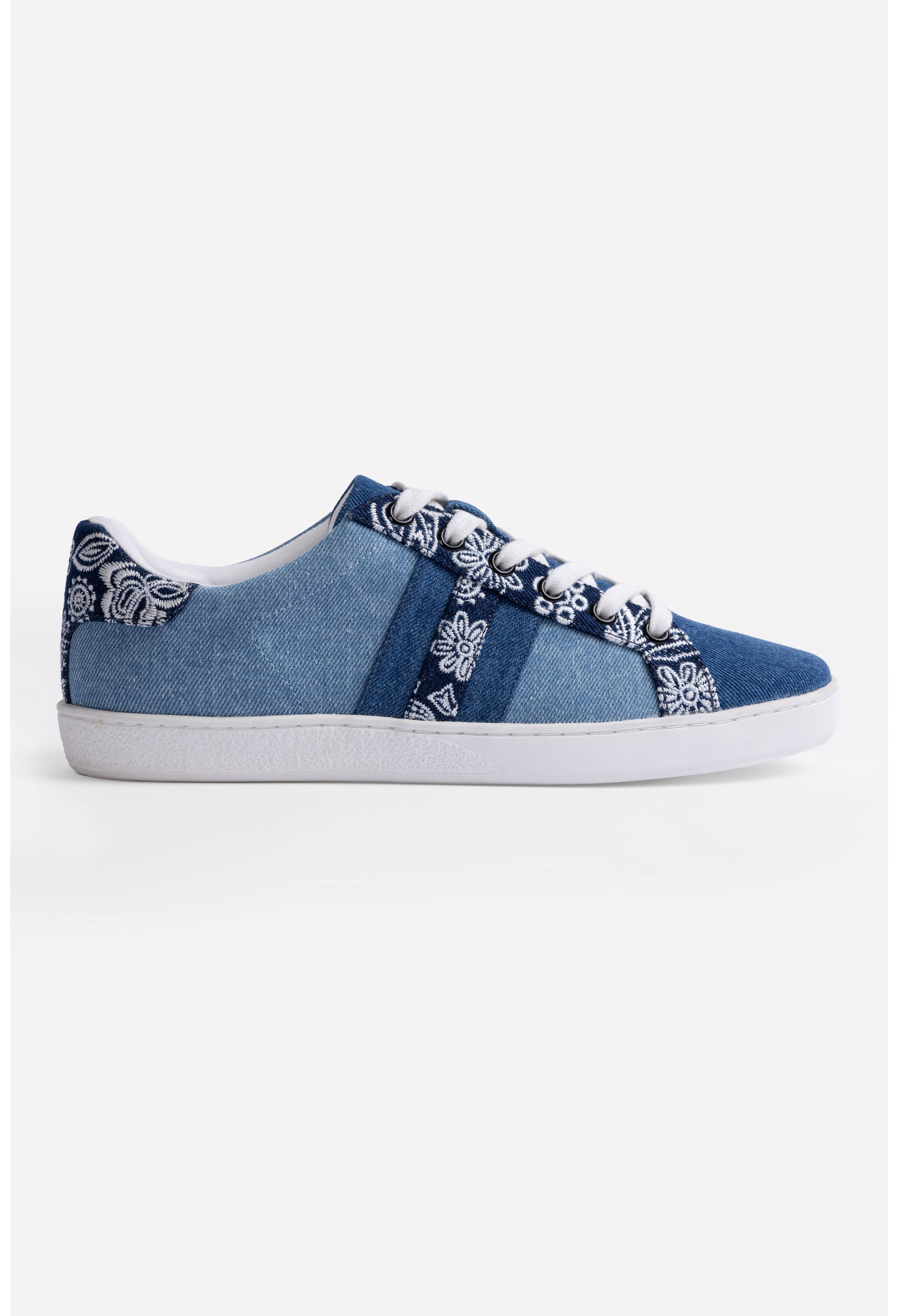 BANDANA EMBROIDERED DENIM SNEAKER | Johnny Was | Johnny Was
