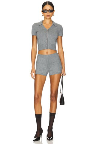GUIZIO Calesia Knit Shorts in Heather Grey from Revolve.com | Revolve Clothing (Global)