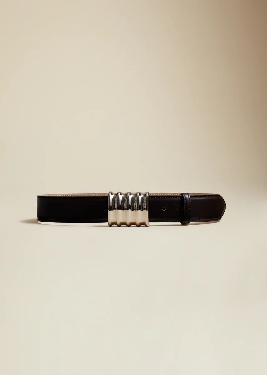 The Medium Julius Belt in Dark Brown with Silver | Khaite