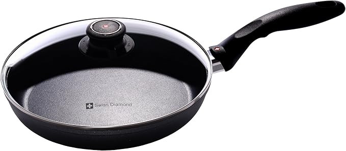 Swiss Diamond 9.5 Inch Frying Pan with Lid - Nonstick Skillet with Aluminum with Diamond Enforced... | Amazon (US)