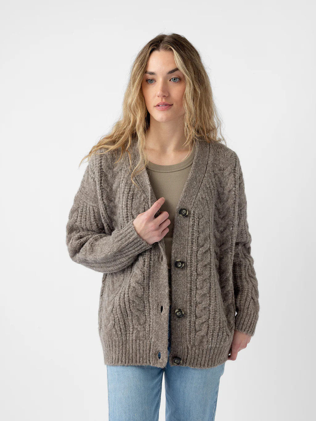 Oversized Cable Knit Cardigan | Cozy Earth