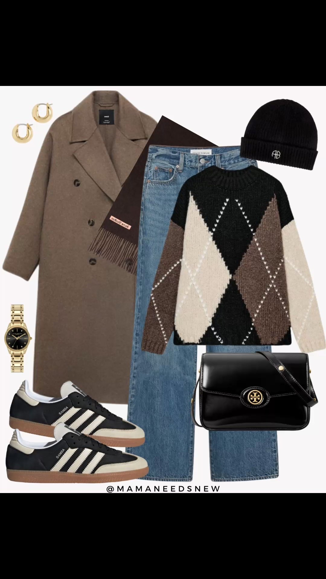 An early winter outfit with an oversized coat, jeans, sweater, beanie hat, scarf, crossbody bag, sneakers 

#LTKHoliday #LTKootd #LTKSaleAlert