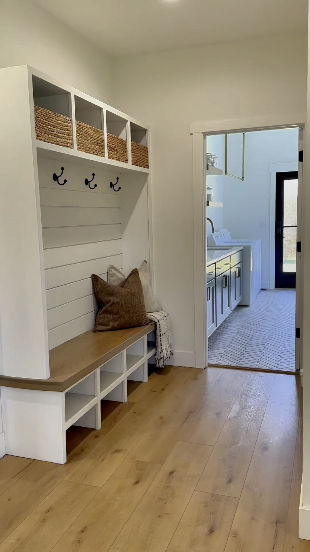 Laundry room, brick flooring , floating shelves, pottery barn, homedepot 

#LTKhome #LTKfindsunder100 #LTKstyletip