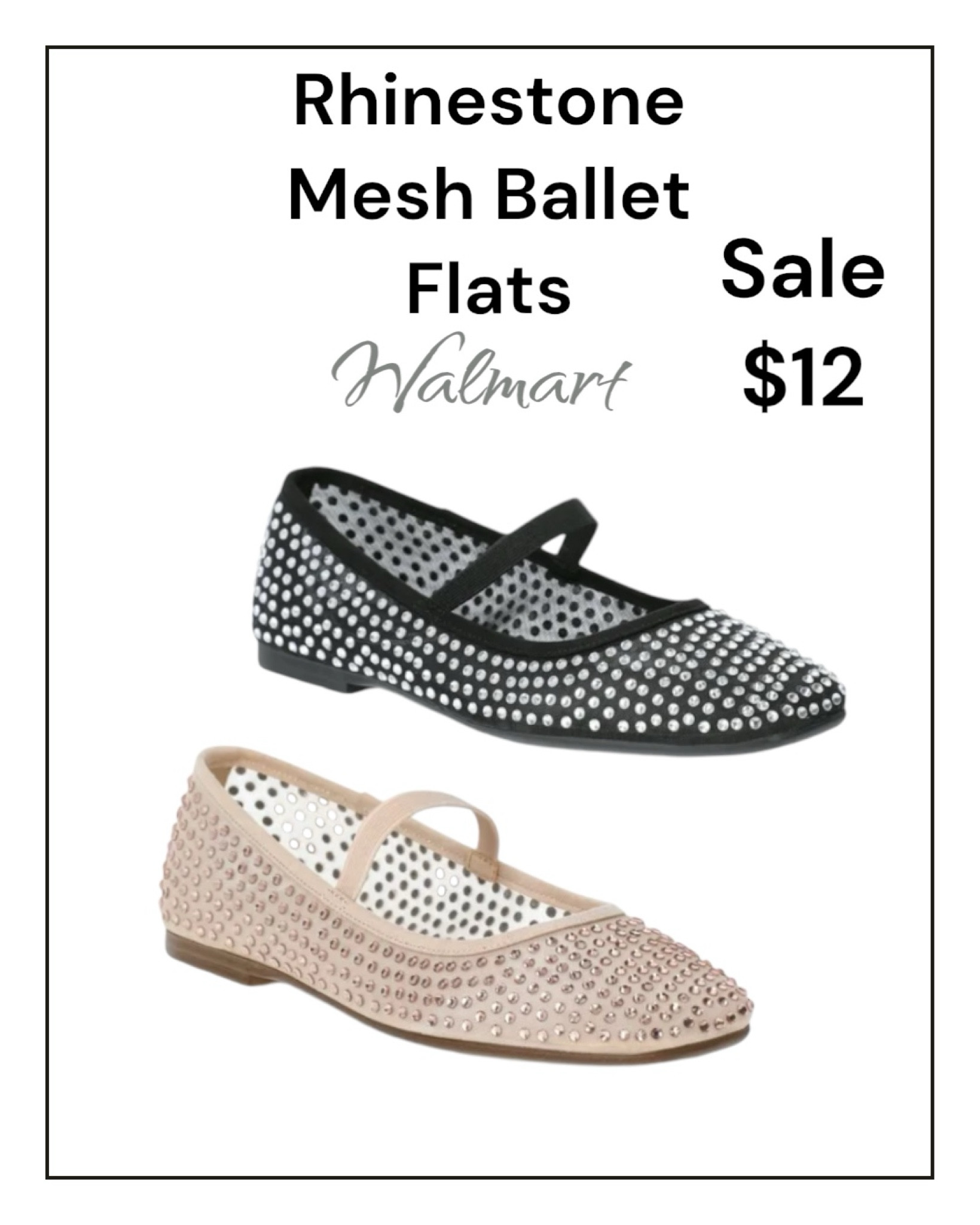 Rhinestone Mesh Ballet Flats @Walmart on sale. 

#LTKfindsunder50 #LTKsalealert