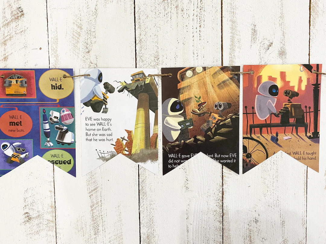 WALL E book page banner bunting garland birthday party decor decoration walle wall-e walle | Etsy (Global)