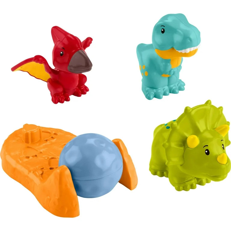Fisher-Price Little People Friendly Dinosaur Figure Pack Toddler Toy, 4 Pieces - Walmart.com | Walmart (US)