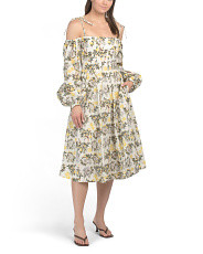 Silk Blend Greta Off Shoulder Midi Dress | Casual Dresses  | Marshalls | Marshalls