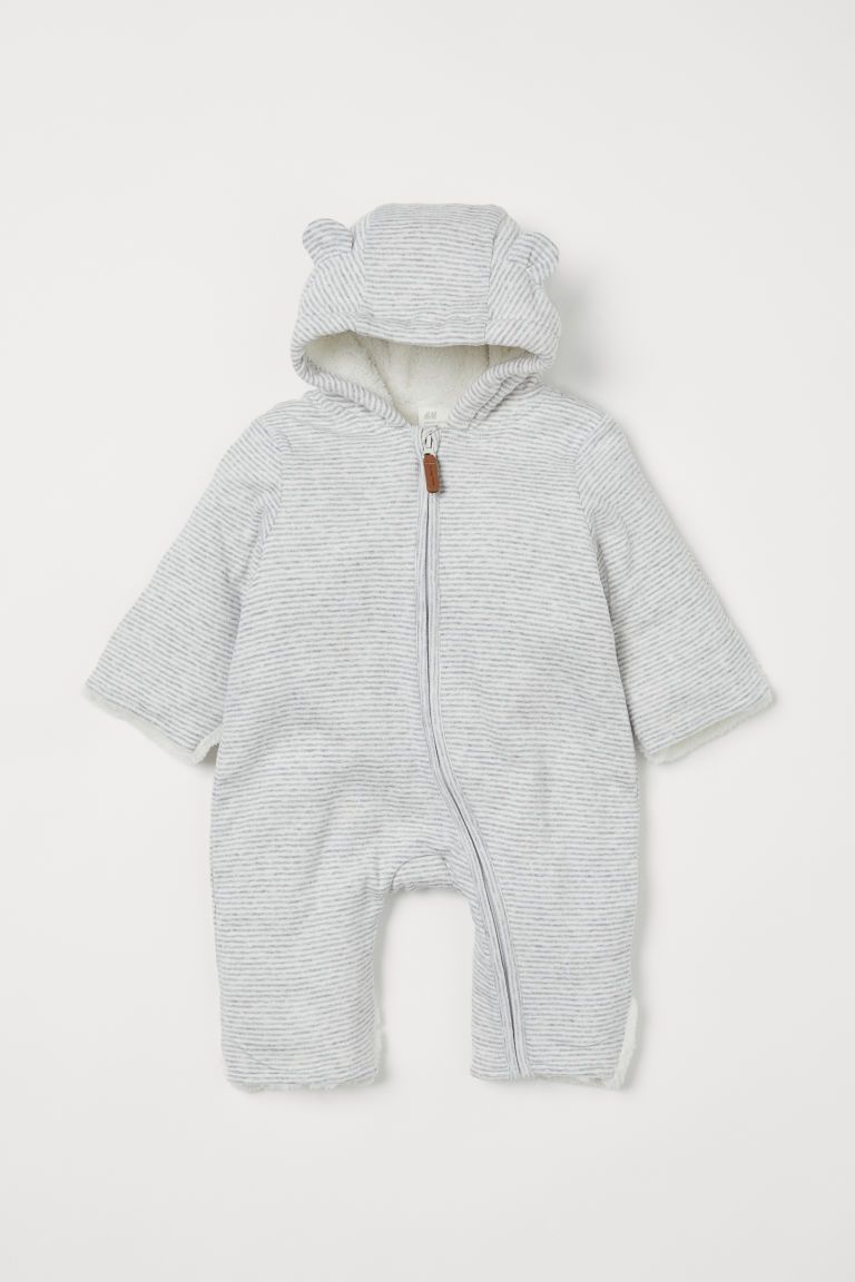 H & M - Lined Baby Bunting - Gray | H&M (US + CA)