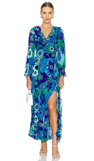 Linnett Dress in Miami Floral Emerald | Revolve Clothing (Global)