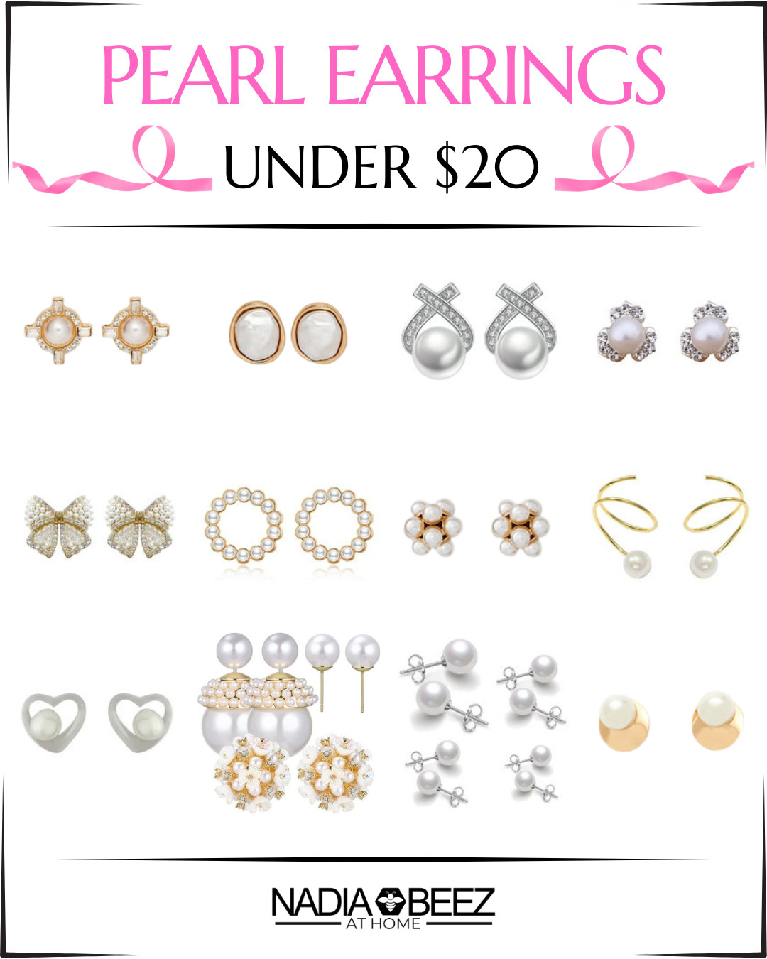 Elegant pearl stud earrings all under $20 

 #LTKGiftGuide #LTKStyleTip #LTKWorkwear