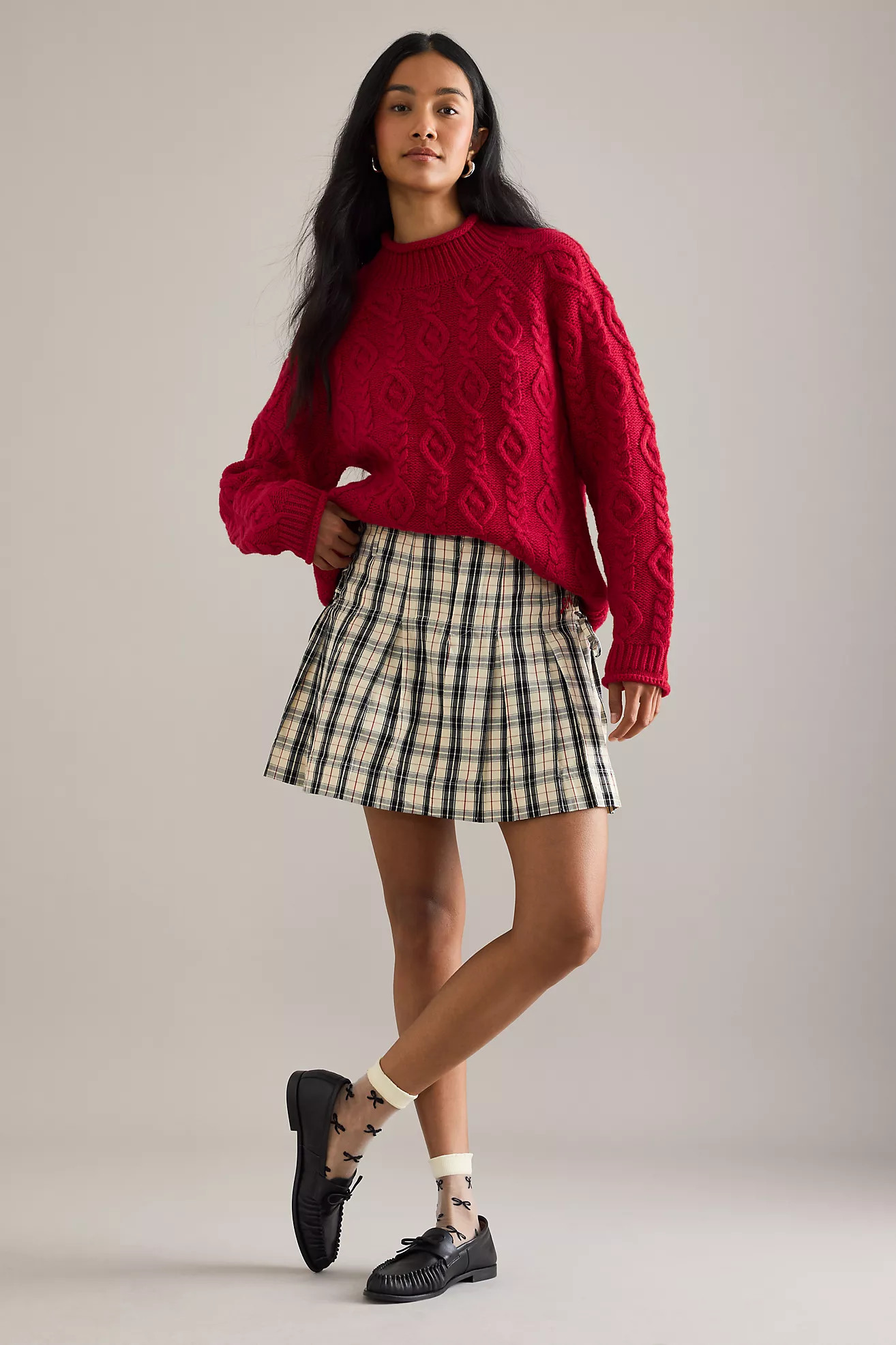 Damson Madder Ffion Cable Knit Jumper | Anthropologie (UK)