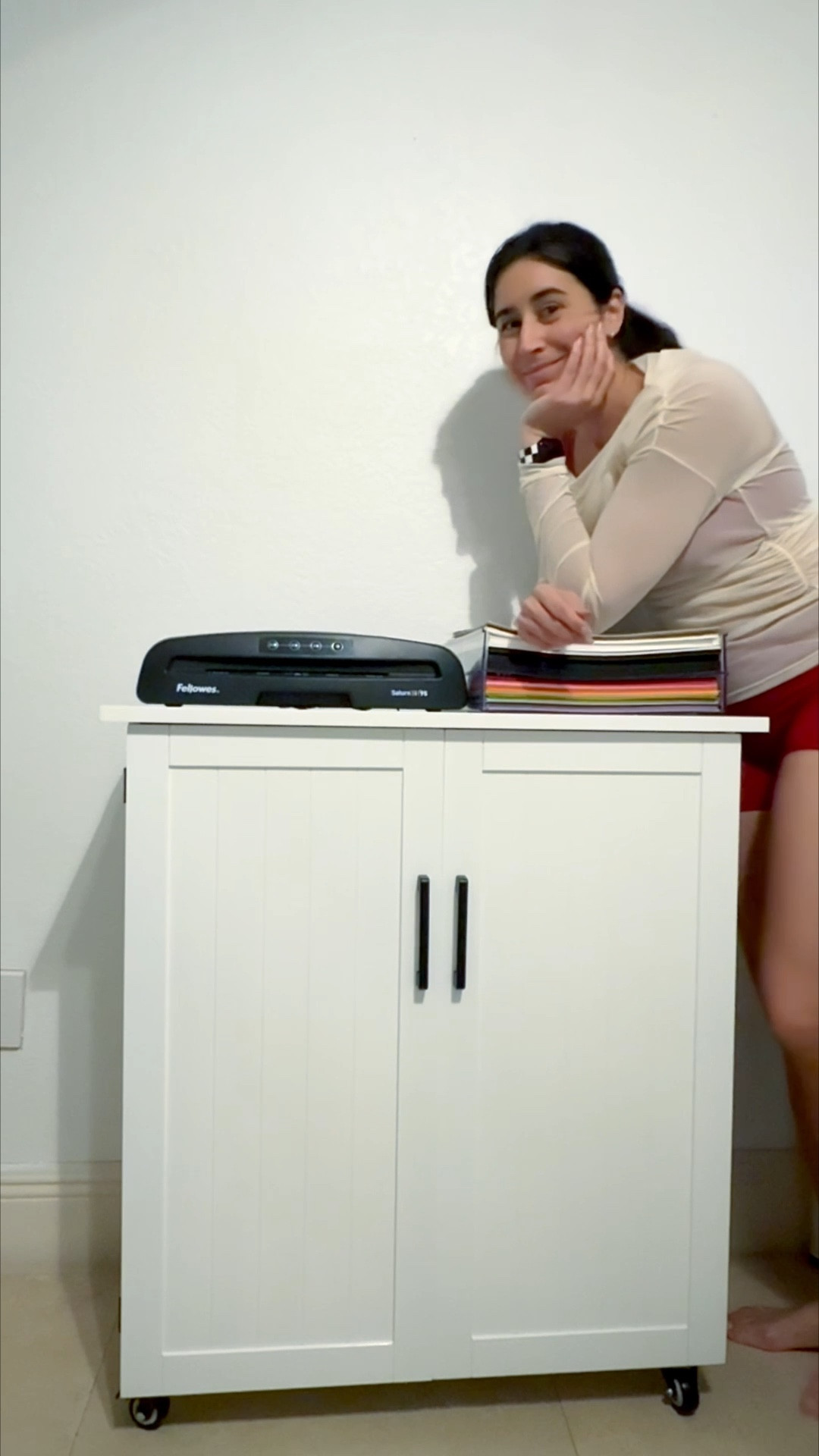 Took me just under an hour to organize this cabinet starting around 10 PM when everyone else was sleeping but I was determined to get it done that day!

I was able to fit quite a bit. You can see that I had a lot of paper left over from my Etsy business and I didn’t know how to part with it. I also figure I’ll be able to use it for my boys school projects. The cricut fit perfectly and even though I wasn’t able to get the laminator to fit inside, I was able to get a little photo printer that I have in there.

That’s all for now, but in a couple of weeks, I’ll move on to my actual craft table and new pegboard. Check back soon for more organizing ✨ 

Craft organizing l craft organization l craft storage l craft space l craft cabinet 

#LTKdayinmylife #LTKmomlife #LTKstorytime