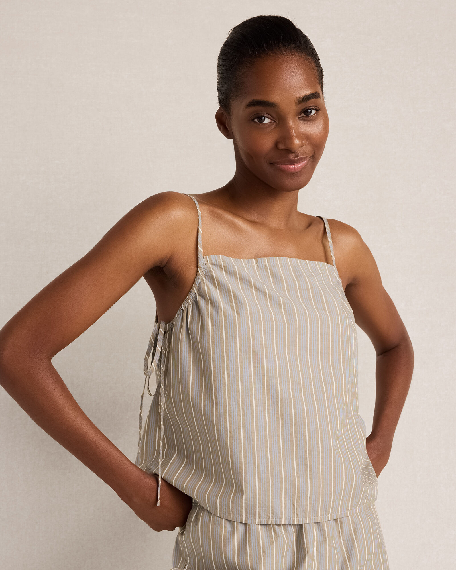 Organic Cotton Poplin Side Tie Cami | Haven Well Within