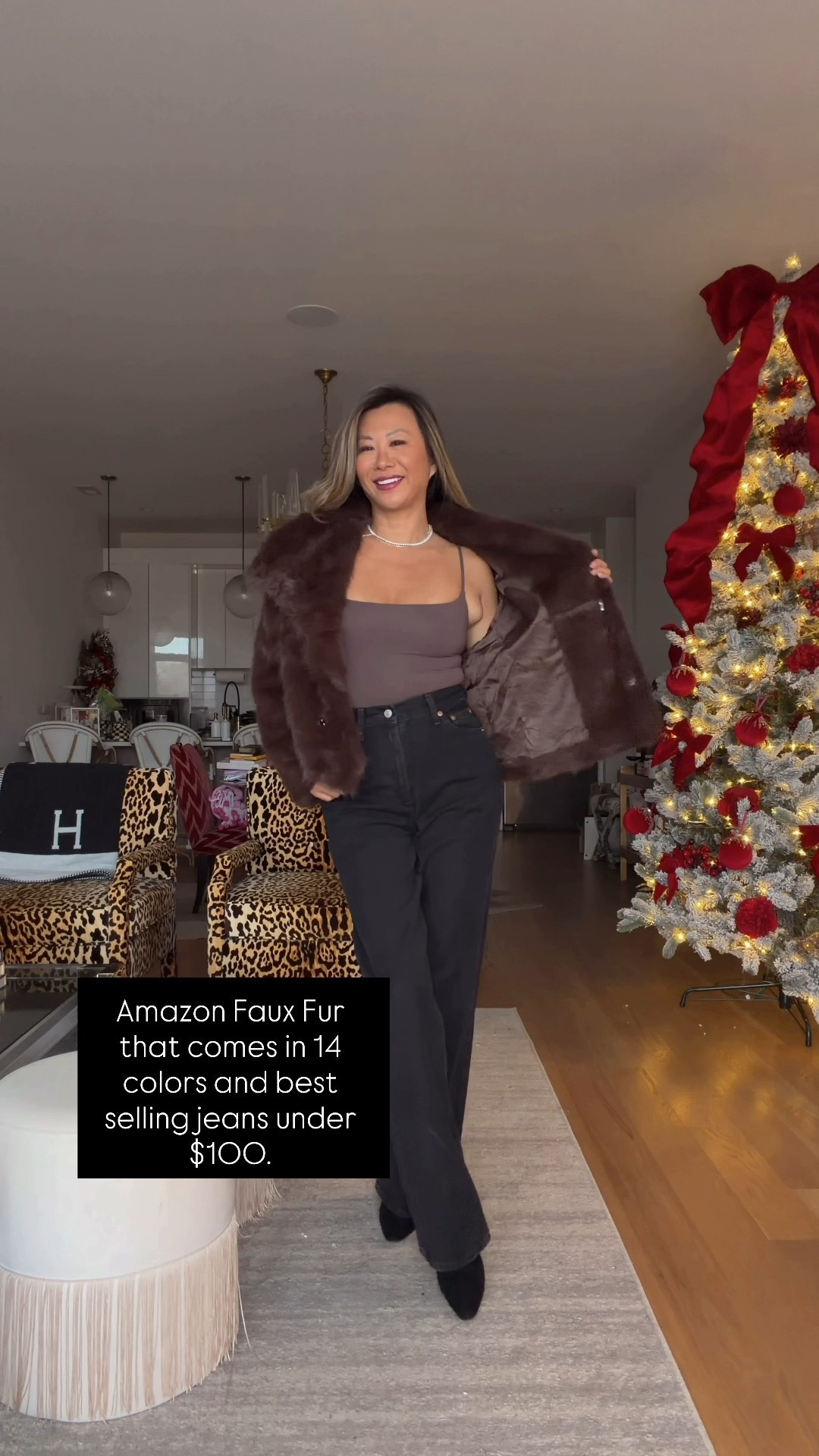 Amazon faux fur that comes in many colors. Skims like Amazon bodysuit, Levi's size 26. Best jeans  

#LTKHoliday #LTKFindsUnder100 #LTKootd