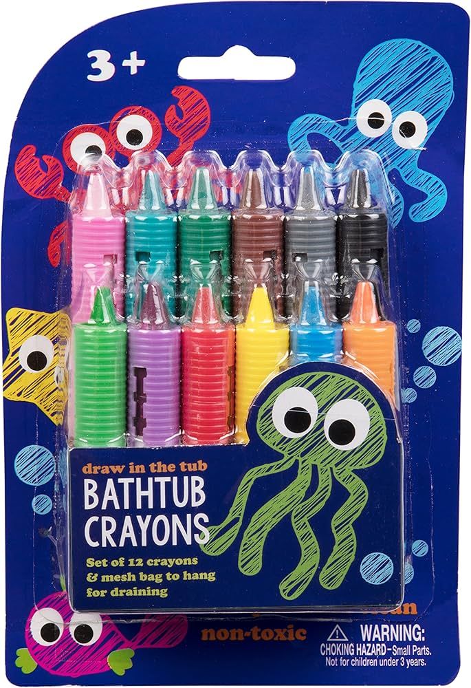 Bath Crayons Super Set -Set of 12 Draw in the Tub Colors with Bathtub Storage Mesh Bag -Non-Toxic... | Amazon (US)