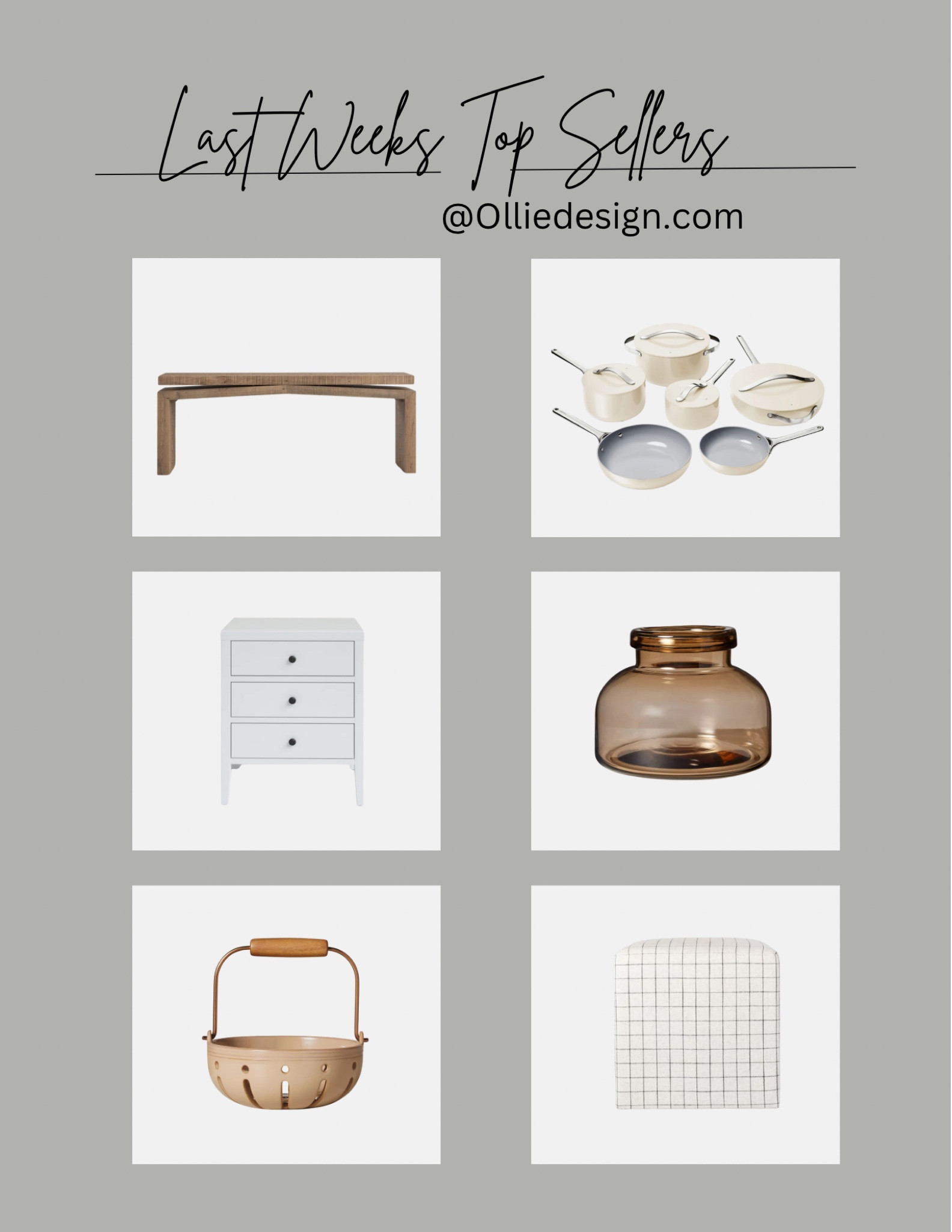 Here are the top six selling items from last weeks sales…
#topsellers
#popular
#ltkhomedecor
#homedecor
#furniture
#kitchen
#pans

#LTKhome