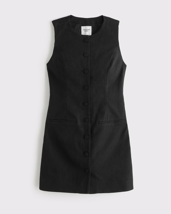 Women's The A&F Mara Linen-Blend Mini Dress | Women's Dresses & Jumpsuits | Abercrombie.com | Abercrombie & Fitch (US)