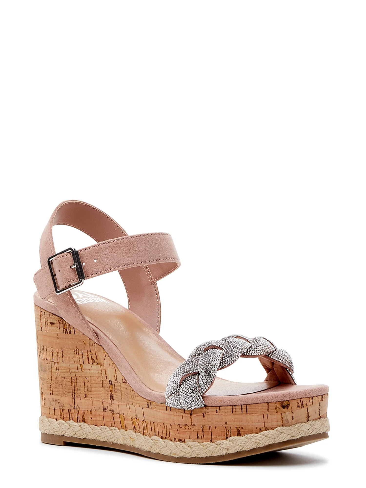 Madden NYC Women's Braided Rhinestone Wedge Sandal | Walmart (US)
