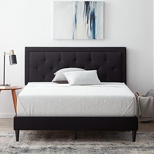 LUCID Upholstered Bed with Diamond Tufted Headboard-Sturdy Wood Build-No Box Spring Required Plat... | Amazon (US)