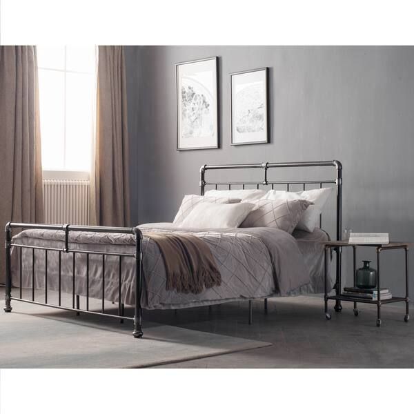Carbon Loft Meitner Vintage Charcoal Metal Bed - King | Bed Bath & Beyond