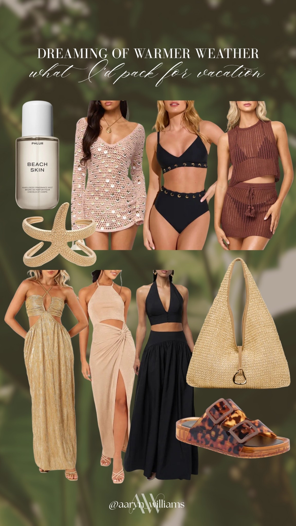 dreaming of warmer weather and already planning what i’d pack for a beachy vacation 🤍 lightweight dresses, easy swim, a good cover-up, comfy sandals, and a straw bag that works day to night. these are the pieces i always reach for somewhere warm and laid back.

vacation outfits, beach vacation outfits, resort wear, swim cover up, straw bag, neutral outfits, warm weather outfits, summer packing list

#LTKSeasonal #LTKTravel #LTKootd