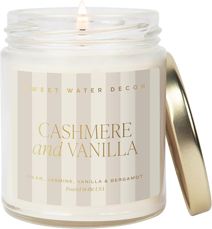 Sweet Water Decor Cashmere and Vanilla Patterned Candle – Soy Candles with Coconut, Bourbon Van... | Amazon (US)