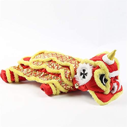 Hotumn Dance Lion Pet Costume with Yellow Sequins New Year Cat Dog Clothes Hoodies Four Legs Coat... | Amazon (US)
