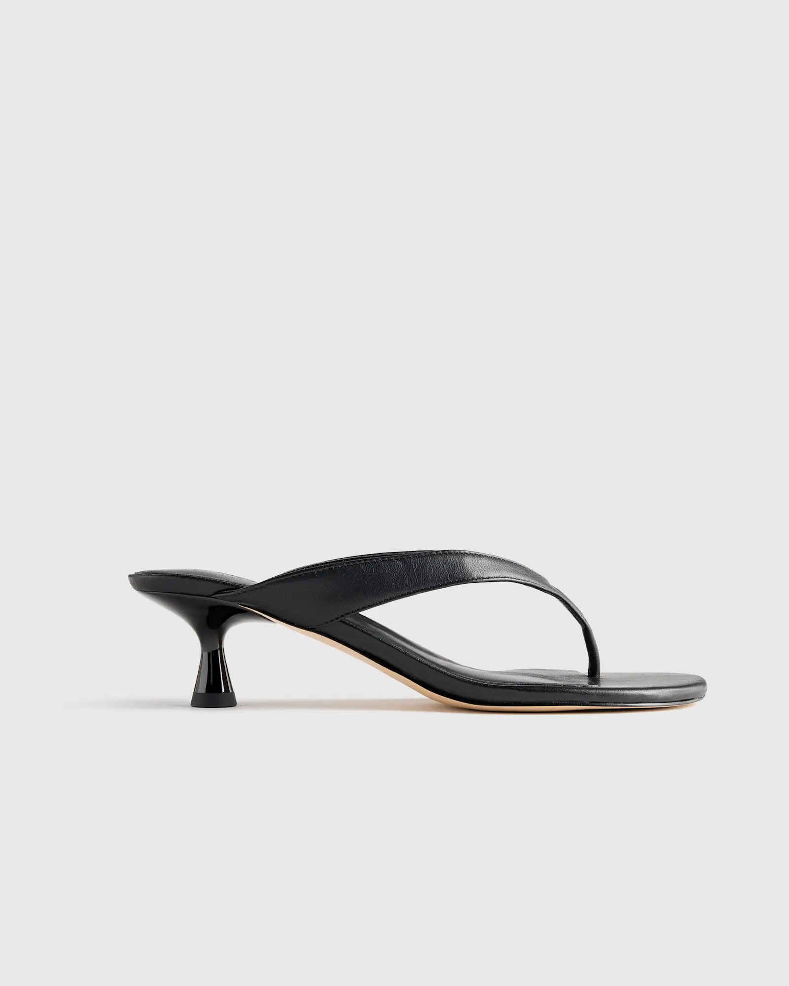 Italian Leather Thong Kitten Heel Sandal | Quince