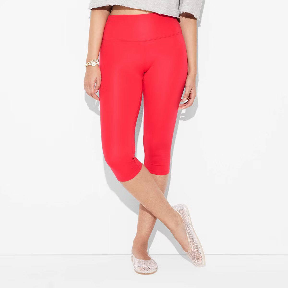 Women's High-Waisted ButterBliss Capri Leggings - Wild Fable™ Cherry Red S | Target