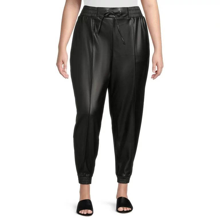 Terra & Sky Women's Plus Size Pintuck Joggers | Walmart (US)