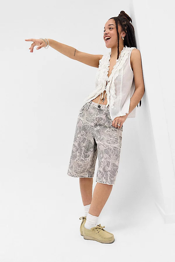 BDG Missouri Camo Jort in Grey, Women's at Urban Outfitters | Urban Outfitters (US and RoW)