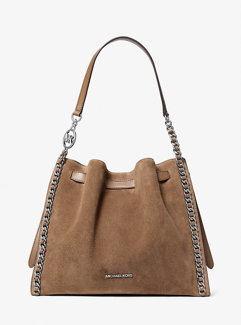 Mina Large Suede Chain Shoulder Bag | Michael Kors US