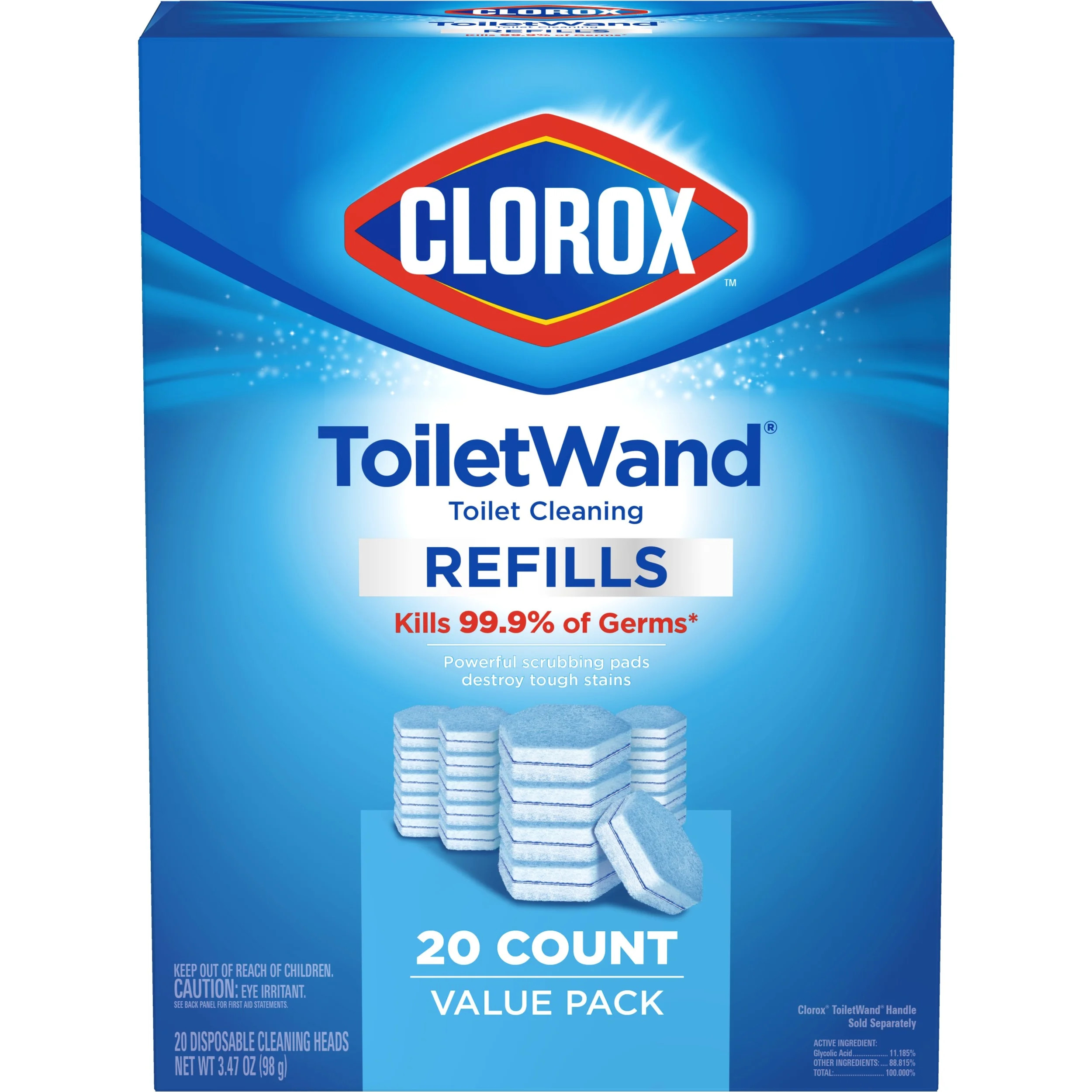 Clorox ToiletWand Disinfecting Refills, Disposable Wand Heads - 20 Count - Walmart.com | Walmart (US)
